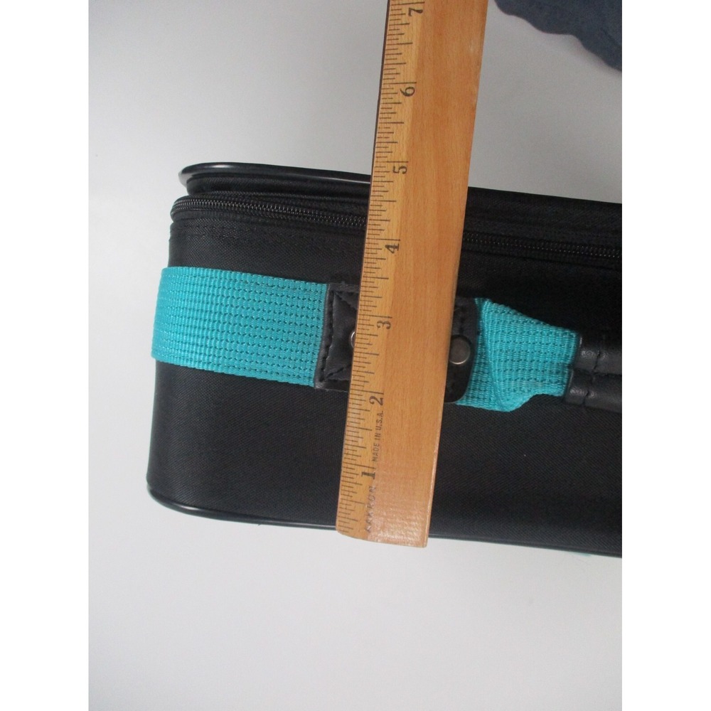 Adidas Originals Trefoil Vintage Retro Big Airliner Bag Case Black and Teal - Picture 13 of 13